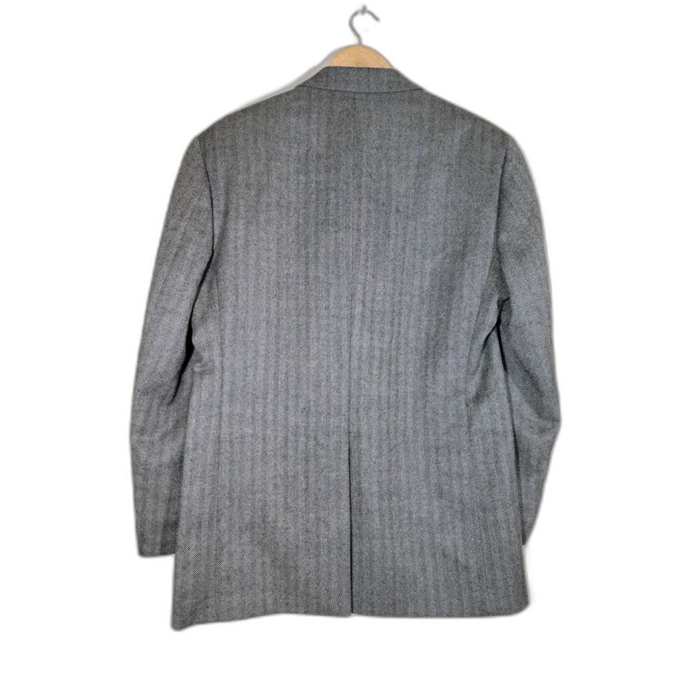 Lauren Ralph Lauren 100% Lambs Wool Grey Herringbone Blazer Suit Jacket - 38R - Picture 2 of 9